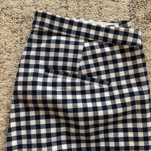 J Crew Navy/White Plaid Trousers Mattie Fit Size 4 - Picture 4 of 7